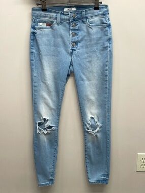 Tommy Jeans High Rise Legging Distressed Denim Jeans Slimming Pockets 27/4